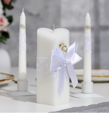 Набор свечей "Кружевной", белый : Домашний очаг 
