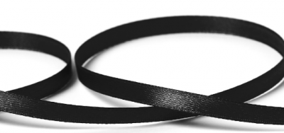 Лента атласная, 6 мм, цвет чёрный 
